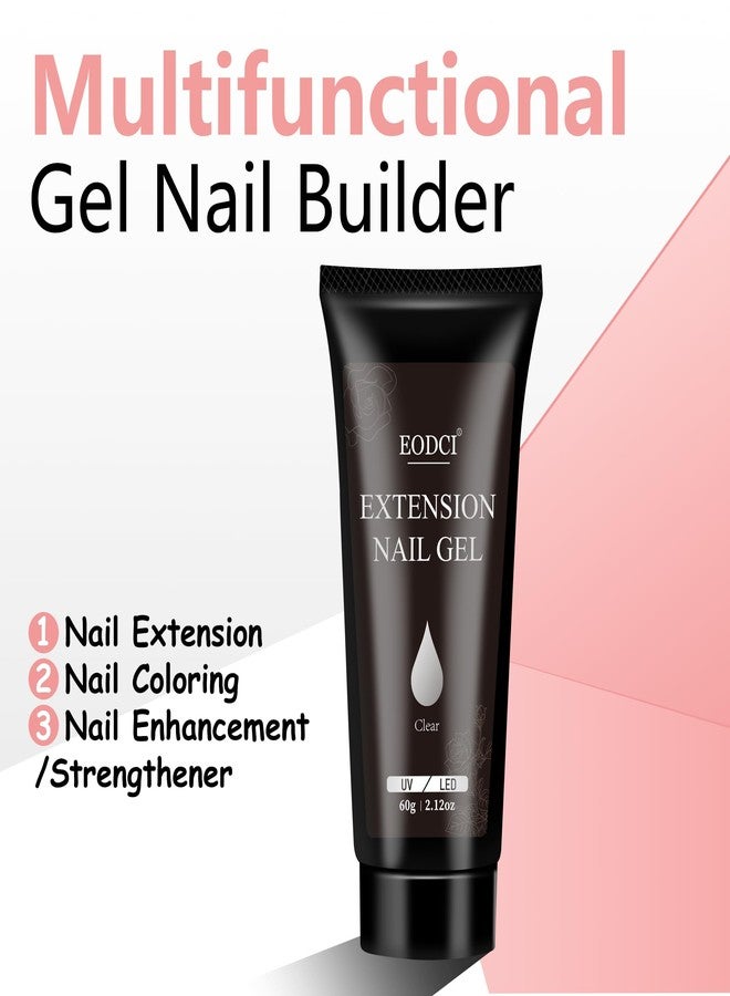 eodci Clear Poly Gel, 60g Nail Extension Gel, Clear Builder Enhancement for Beginner & Professional Nail Art Salon DIY at Home - Image 2